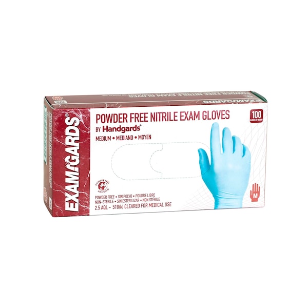 Powder Free Non-Sterile Exam Medium Blue Nitrile Glove, PK1000